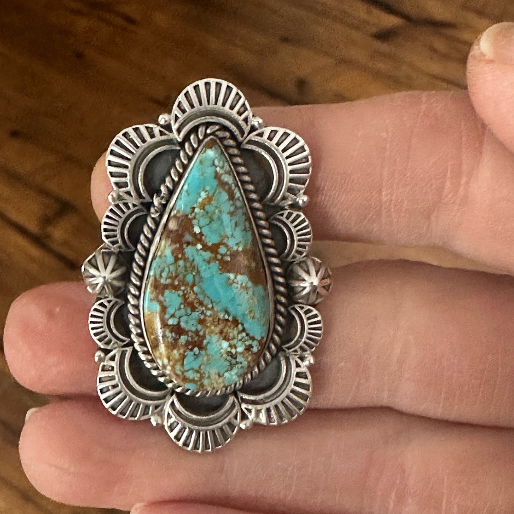 Turquoise and Silver Statement Ring